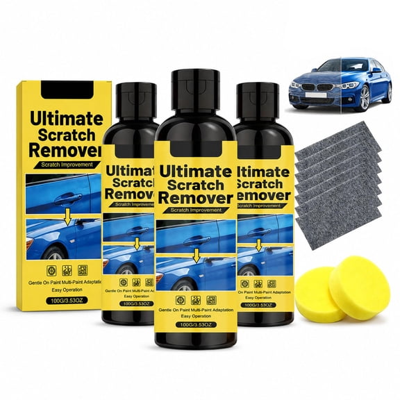 Nano Scratch Remover for Cars, Ultimate Scratch Remover Paste for Light Scuffs, Swirl Marks and Glossy Paint Care, Quick Repair Scratches and Restore Shine for All Paint Colors(3Sets)
