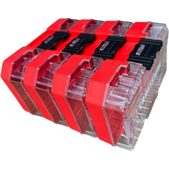 Nano Small Versastack Compatible Stackable Plastic Storage Cases 4 Pack