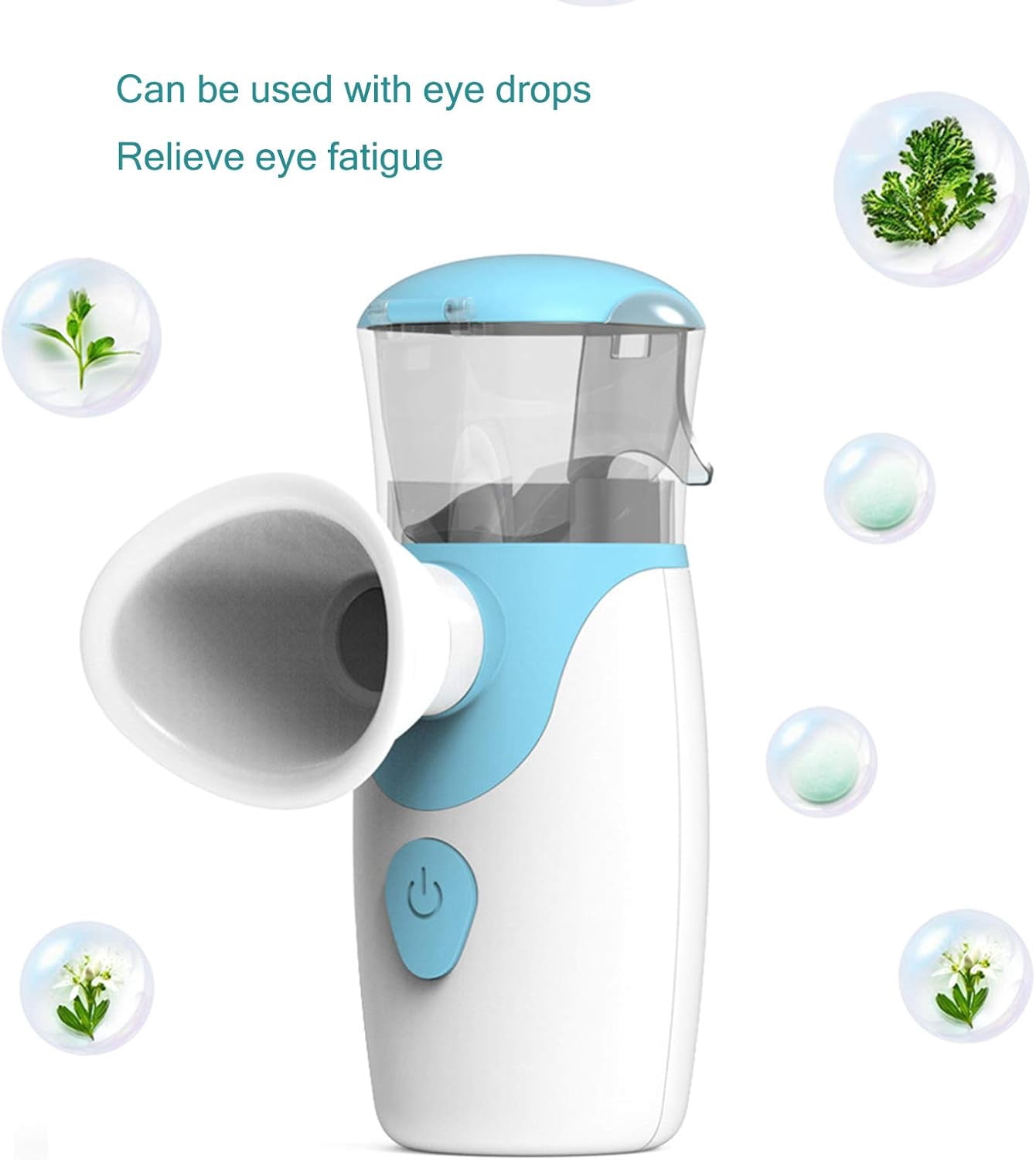 Nano Spray Facial Mister USB Rechargeable, 15Ml Mini Facial Steamer, Handy Moisturizing Mist Sprayer, Atomization Eyelash Extensions Skin Care Steamer,Blue