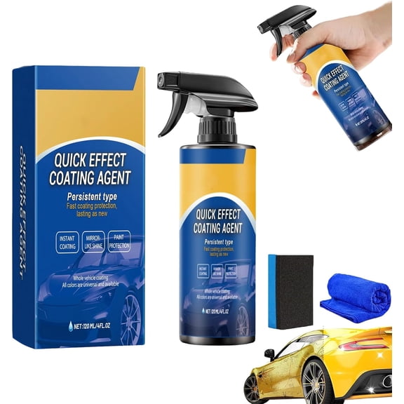 Nano Spray From Germany, Waterless Wash Coat Car Wax Polish Sprays With Sponge And Cloth, Suitable For All Vehicle Models