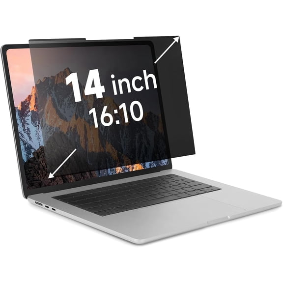 Nano-Suction Laptop Privacy Screen 14 Inch 16:10, Removable Screen Privacy Shield for Laptop, Anti Glare, Anti Bule Light, Screen Protector for Lenovo HP Dell Asus Thinkpad