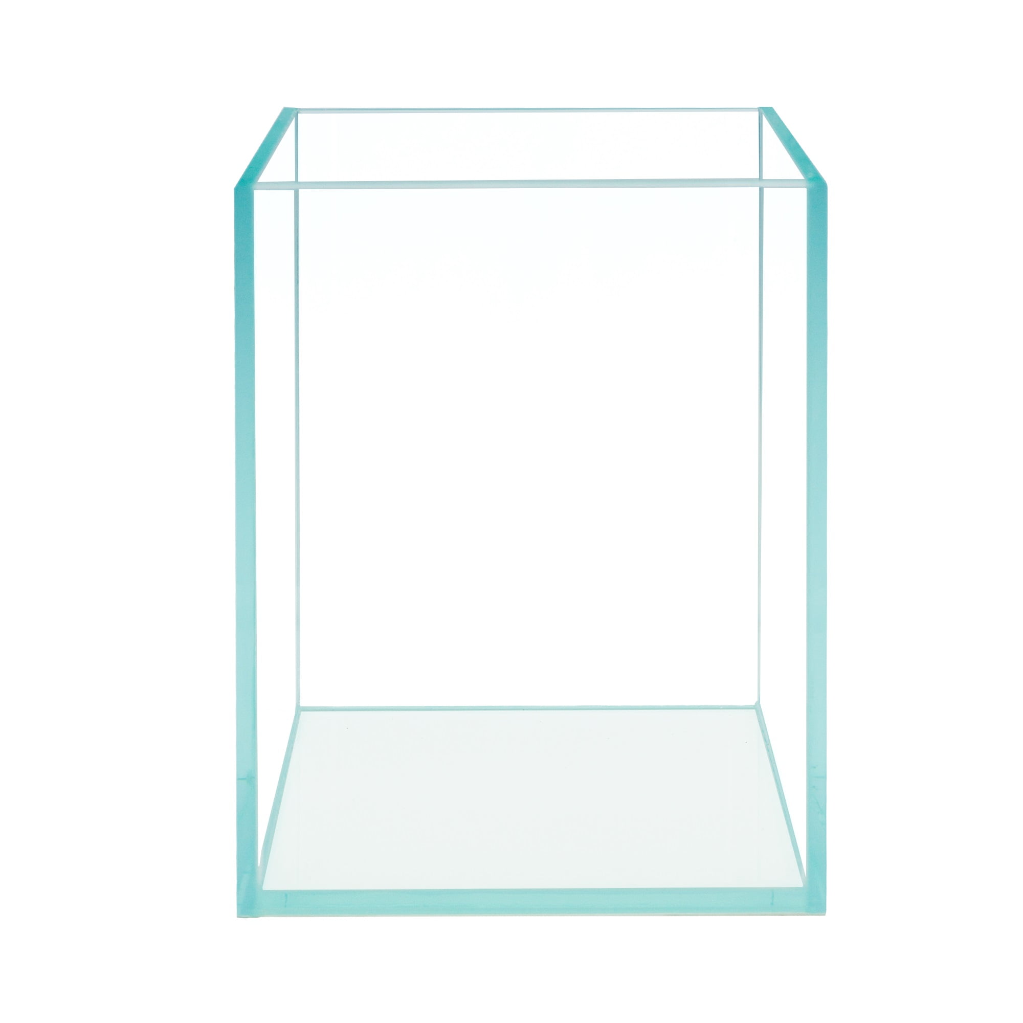 Nano Tall Rimless Low Iron Glass Desktop Aquarium with White Mat