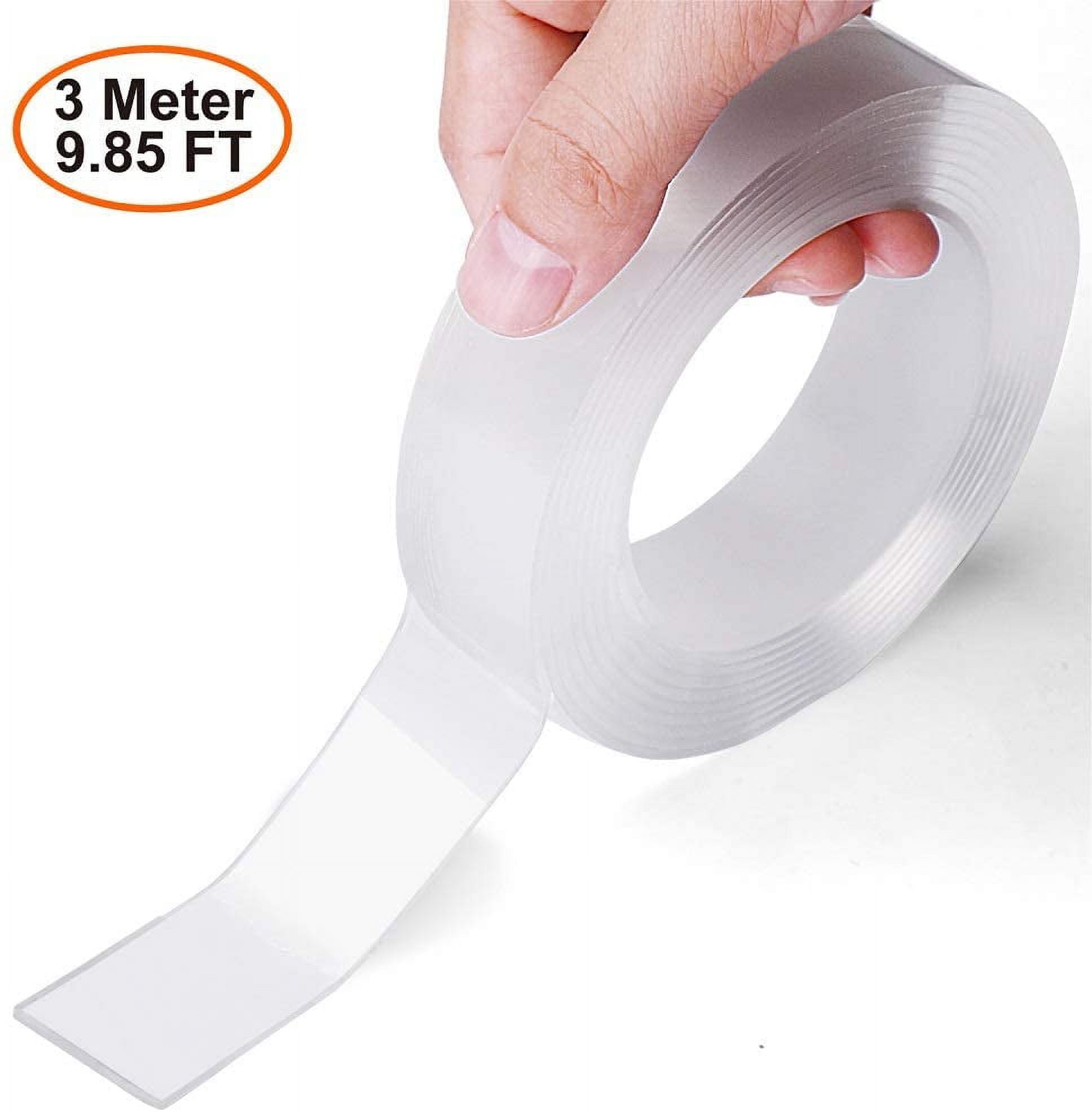 GreenFix Nano Adhesive Strips Double Sided - Clear Picture Hangers Without  Nails - Double Sided Mounting Tape Strips - Sticky