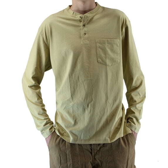 Nano-Tex Spill and Stain Resistance RelaxFit Long-Sleeve Pocket Henley T-Shirts