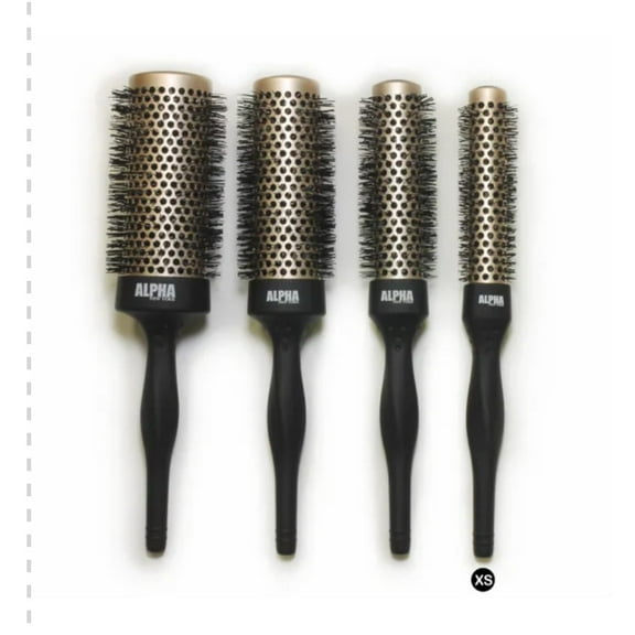 Professional Hair Brush Thermal ceramic Ionic 4pc Set (champagne) By Alpha New York