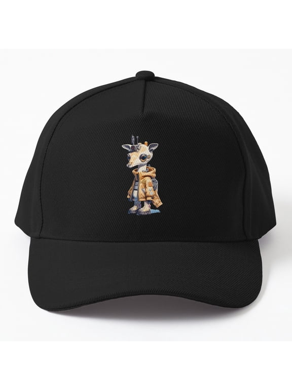 Nano Towers Giraffe Soldier Baseball Hat, Futuristic Military Character Design, Classic Cap