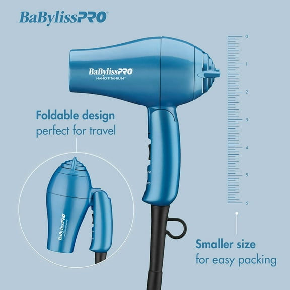 Nano Travel Dryer, Blue - Lightweight, Ionic, Dual Voltage