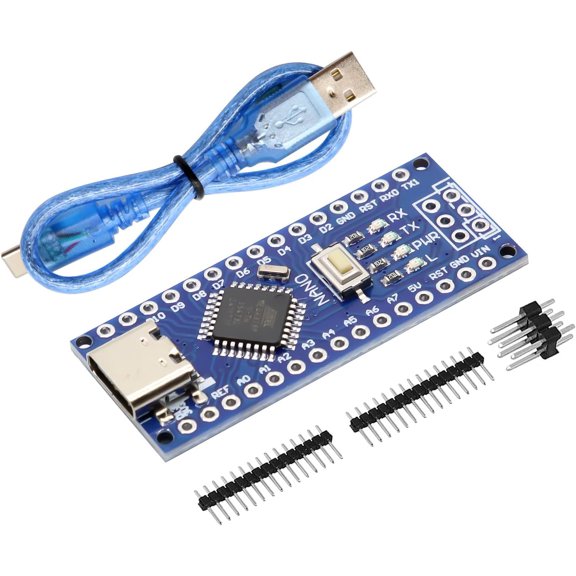 Nano V3.0 Type-C Development Board, ATmega328P 5V 16MHz Microcontroller with CH340G Chip and USB Cable Compatible with Arduino IDE