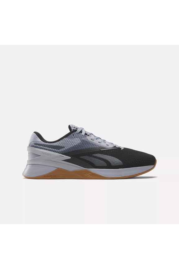 Men's Reebok Nano X3, Cold Grey/Core Black/Gum, 13