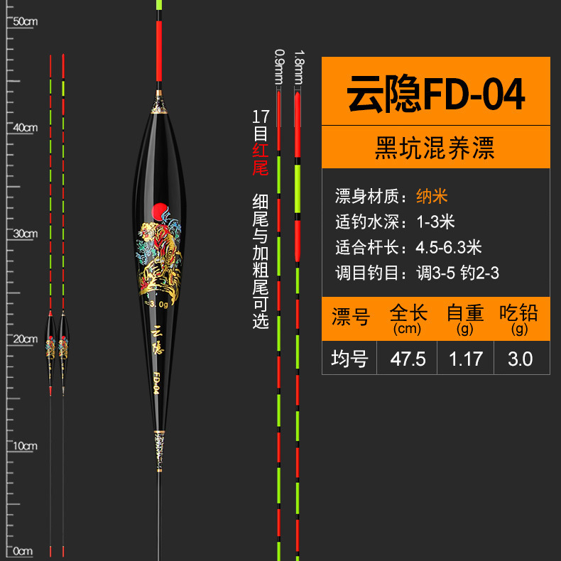 Nano light mouth highspeed Super eyecatching bold carp float anti