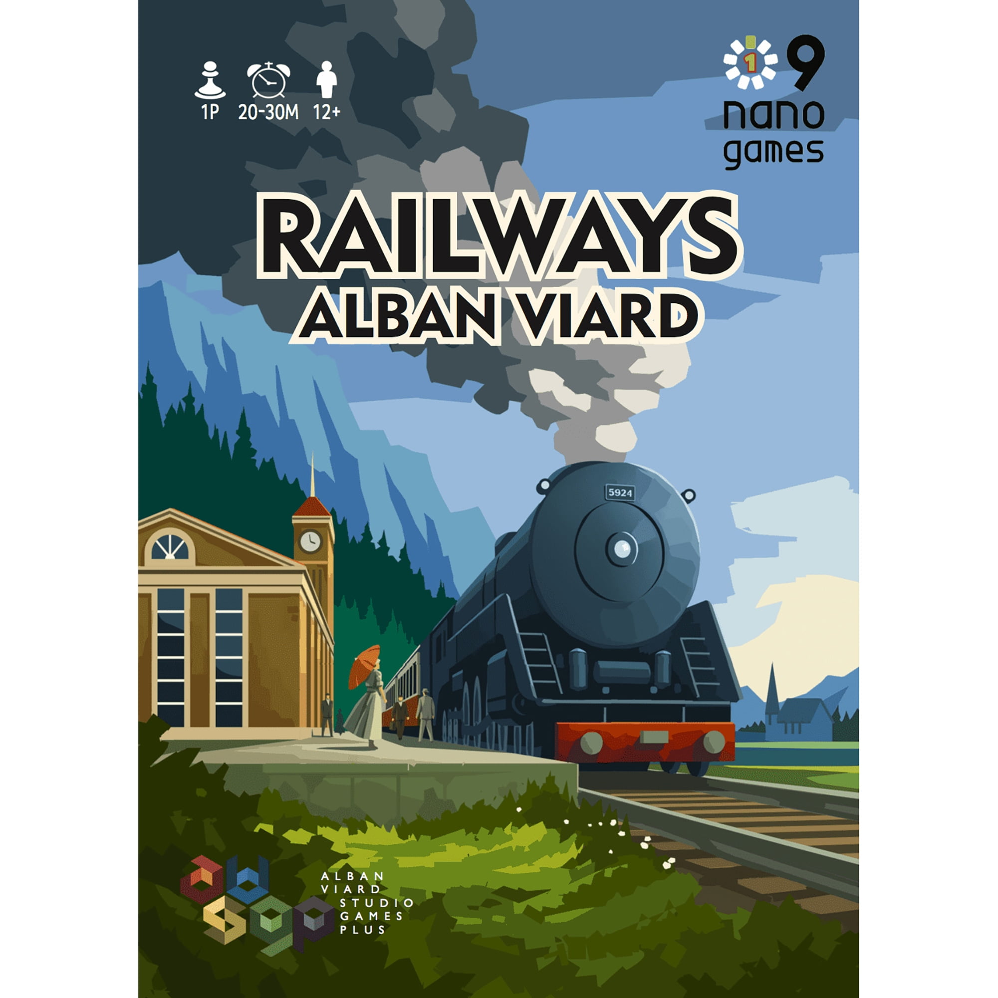Nano9Games Volume 1: Railways - Capstone Games, 19th Centrury Themed Action Performing Railroad Game, 1 Player, 30 Mins