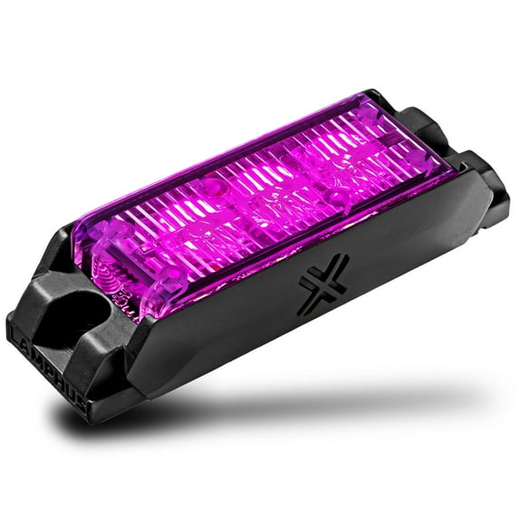 NanoFlare 3.5" 3-Watt LED Grille Light [SAE Class 1] [33 Flash Patterns] [3-Year Warranty] Surface Mounted Emergency Strobe Light Head - Purple
