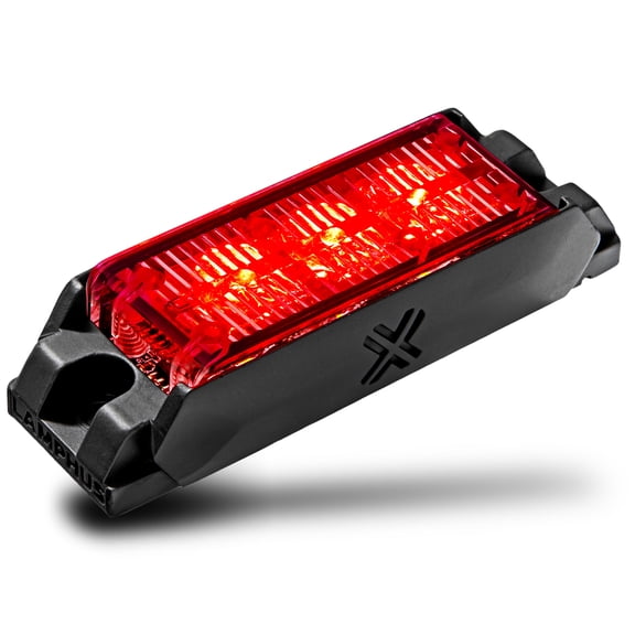 NanoFlare 3.5" 3-Watt LED Grille Light [SAE Class 1] [33 Flash Patterns] [3-Year Warranty] Surface Mounted Emergency Strobe Light Head - Red