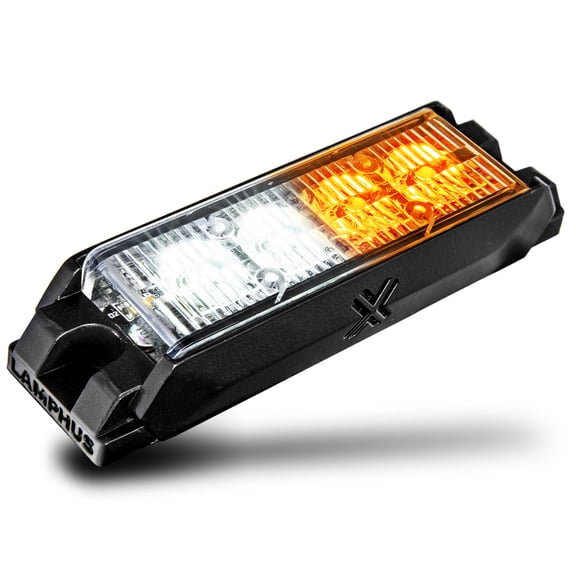 NanoFlare 4" 4-Watt LED Grille Light [SAE Class 1] [72 Flash Patterns] [3-Year Warranty] Surface Mounted Emergency Strobe Light Head - Amber / White