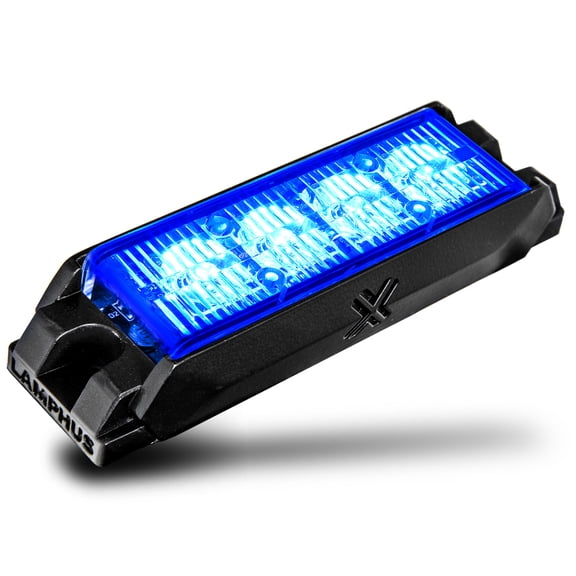 NanoFlare 4" 4-Watt LED Grille Light [SAE Class 1] [72 Flash Patterns] [3-Year Warranty] Surface Mounted Emergency Strobe Light Head - Blue