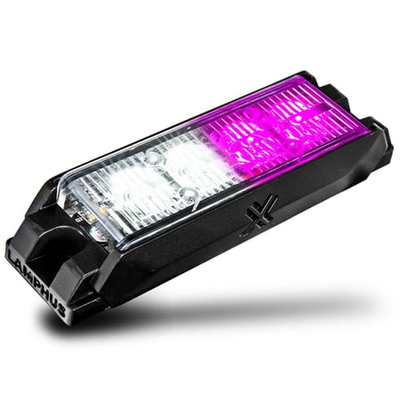 NanoFlare 4" 4-Watt LED Grille Light [SAE Class 1] [72 Flash Patterns] [3-Year Warranty] Surface Mounted Emergency Strobe Light Head - Purple / White