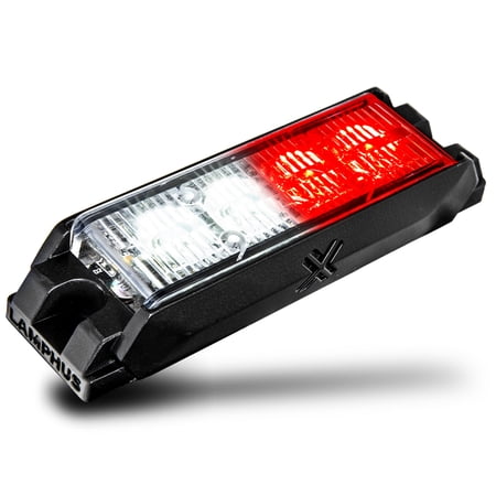 NanoFlare 4" 4-Watt LED Grille Light [SAE Class 1] [72 Flash Patterns] [3-Year Warranty] Surface Mounted Emergency Strobe Light Head - Red / White