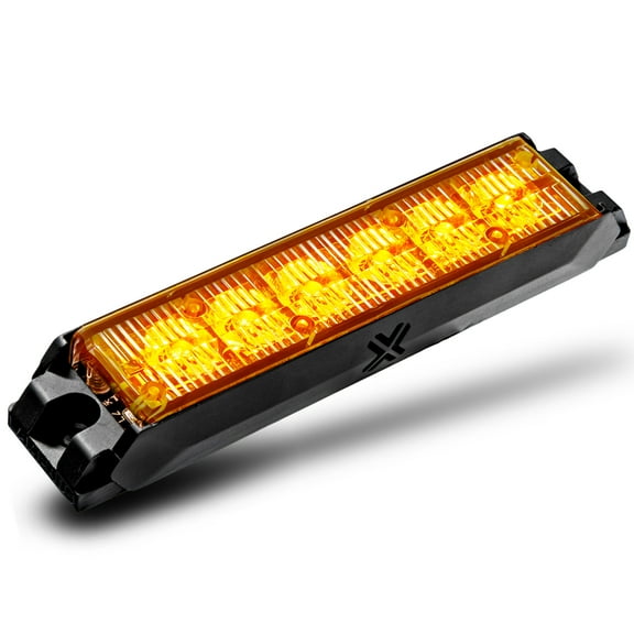 NanoFlare 5.25" 6-Watt LED Grille Light [SAE Class 1] [72 Flash Patterns] [3-Year Warranty] Surface Mounted Emergency Strobe Light Head - Amber