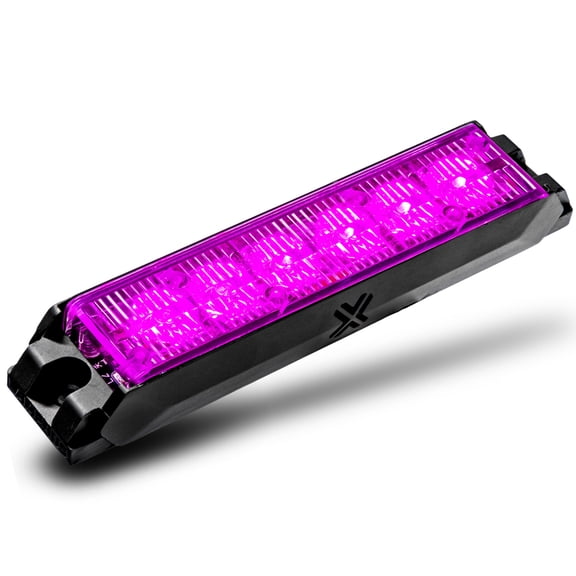 NanoFlare 5.25" 6-Watt LED Grille Light [SAE Class 1] [72 Flash Patterns] [3-Year Warranty] Surface Mounted Emergency Strobe Light Head - Purple
