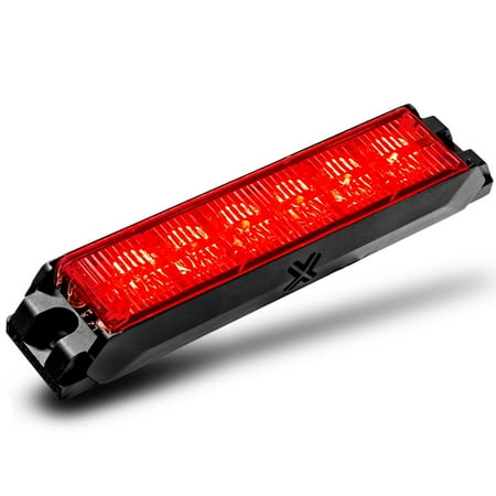 NanoFlare 5.25" 6-Watt LED Grille Light [SAE Class 1] [72 Flash Patterns] [3-Year Warranty] Surface Mounted Emergency Strobe Light Head - Red