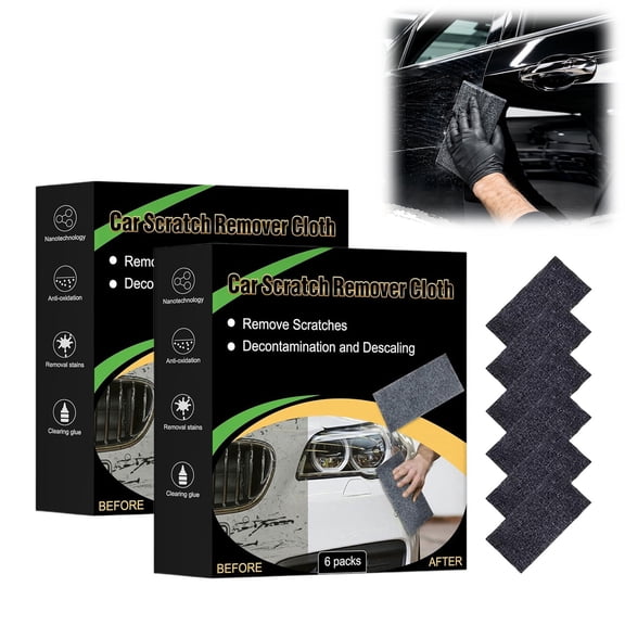 NanoPolix Scratch Remover, Nano Technology Car Paint Scratch Remover & Polish Cloth, Removes Scratches Oxidation & Tar Quickly(2PCS)
