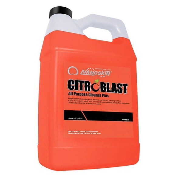 Nanoskin Heavy-Duty Citrus Cleaner & Degreaser Concentrate 1 Gallon, Low-Foam Solvent, Dilutes up to 1:32, Cuts Grease Tar Adhesives, Safe on Metal Concrete Engines, For Auto Detailing, Shop & Home