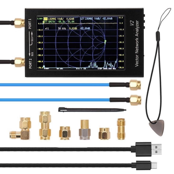NanoVNA-F Vector Networking Analyzing LCD Display Vector Networking Analyzing 50kHz-3000MHz UHF Board