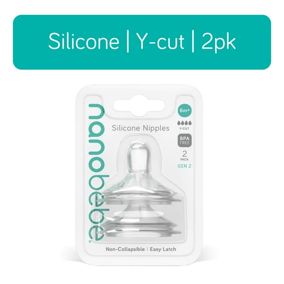 Nanobebe Baby Bottle Nipple, Y-Cut