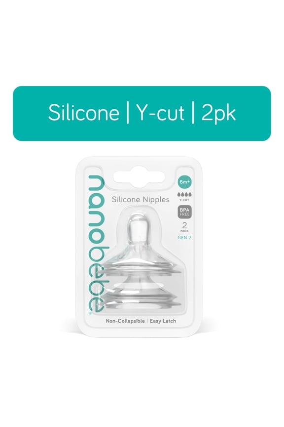 Nanobebe Baby Bottle Nipple, Y-Cut
