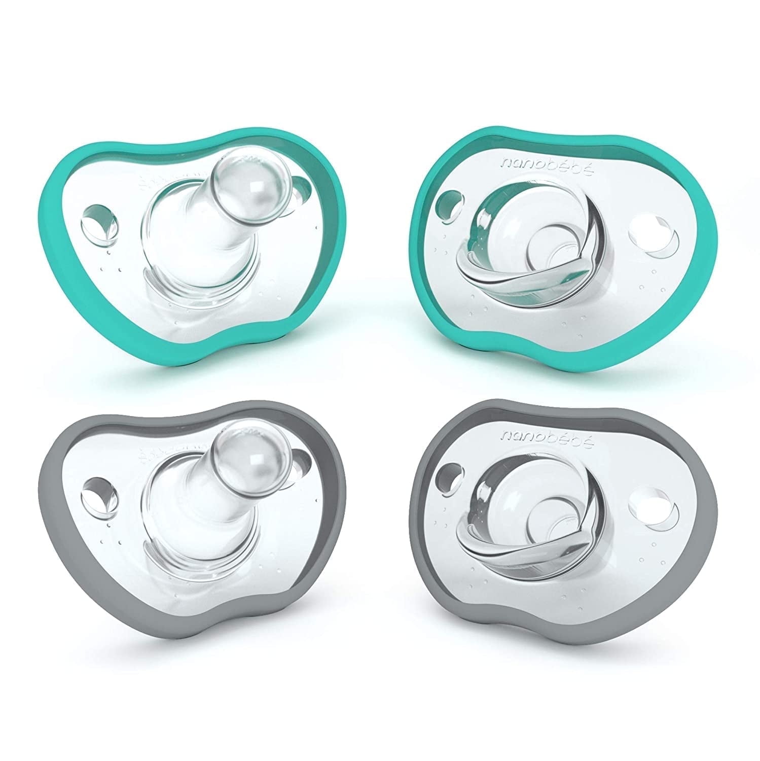 Nanobebe Baby Pacifiers 0-3 Month - Orthodontic, Curves Comfortably ...