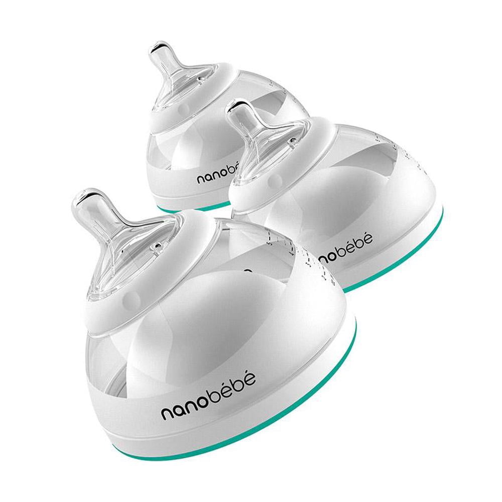 Nanobebe Breastmilk Baby Bottle in Teal or Grey, Single or Triple Pack, 5 oz