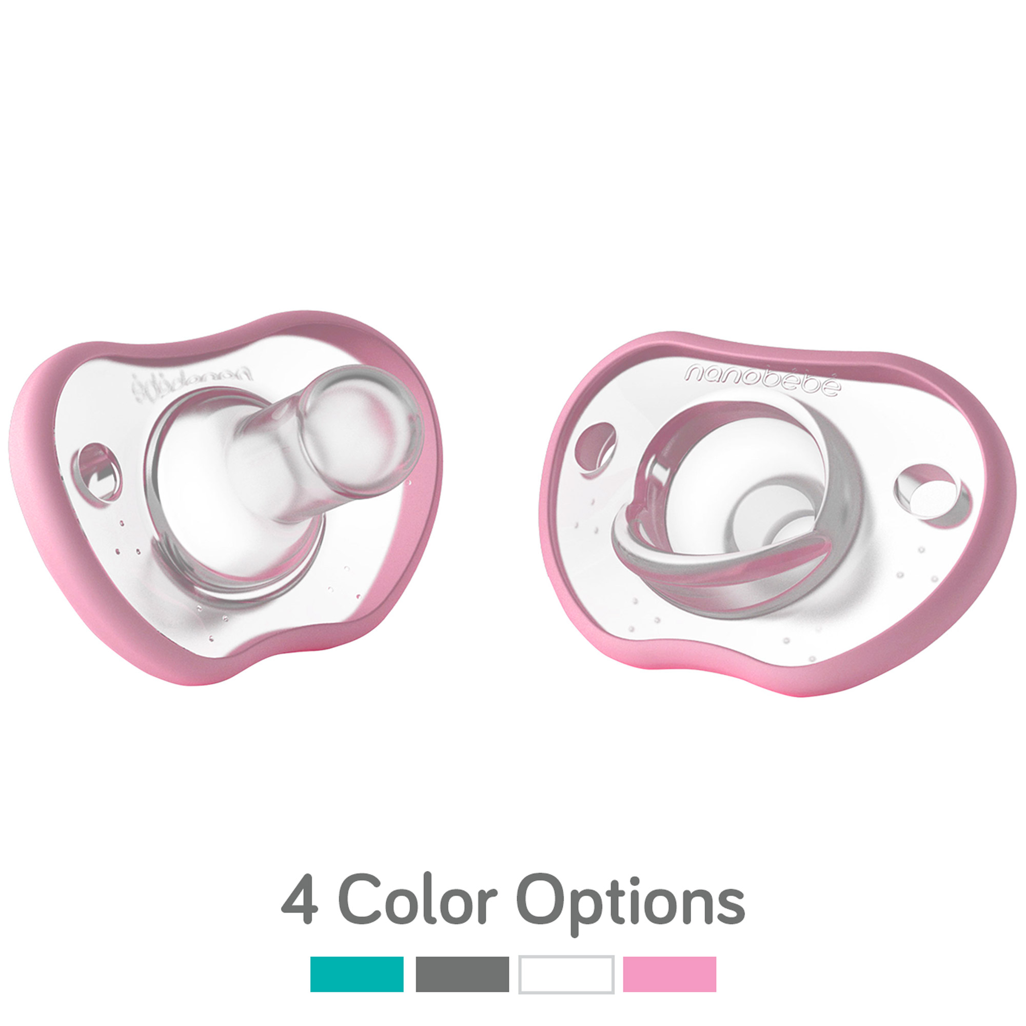 Nanobebe Flexy Baby Pacifiers in Teal, Pink, White, or Gray | 2-Pack - image 1 of 10