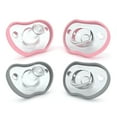 thumbnail image 1 of Nanobebe Flexy Silicone Baby Pacifier, 0-3m, Pink and Grey 4pk, 1 of 3