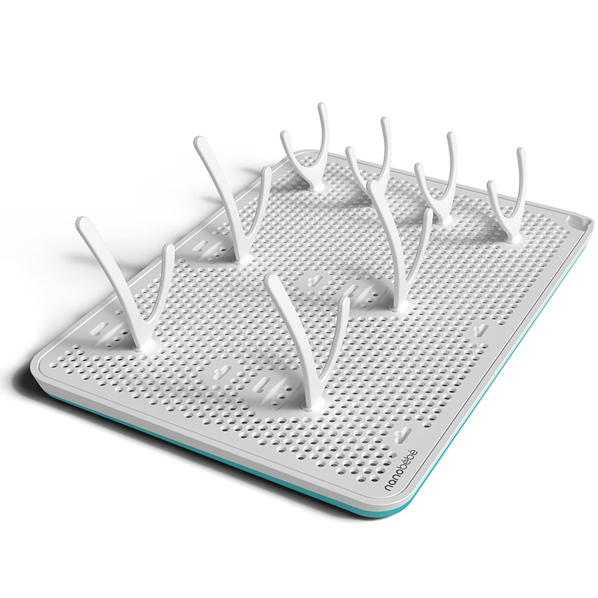 Nanobebe Slim Drying Rack Adjustable Baby Bottle Drying Mat with Built in Drainer 8 Moveable Pegs Easily Dry Store Breastfeeding Essentials Anywhere with Travel Bottle Drying Rack Walmart
