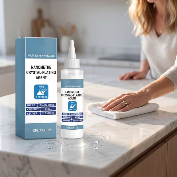 Nanocrystalline Electroplating Agent 100ml, Advanced Crystal Coating for Scratch Protection, Metal & Automotive Paint Stain Resistance, Includes Microfiber Cloth for Detailing