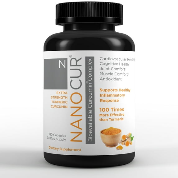 Nanocur Turmeric Curcumin - 180 count - 100x More Active Than Turmeric, 170% More Active Than Curcumin + Black Pepper Extract. Joint Support, Relief, and Energy You’ll Feel. Organic Curcumin