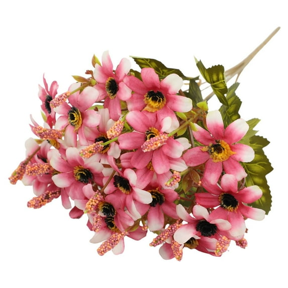 Nanoei Artificial Chrysanthemum Flowers,Realistic Fake Floral Stems for Home Wedding Decor,No Maintenance Table Centerpiece Arrangement (Dark Pink)