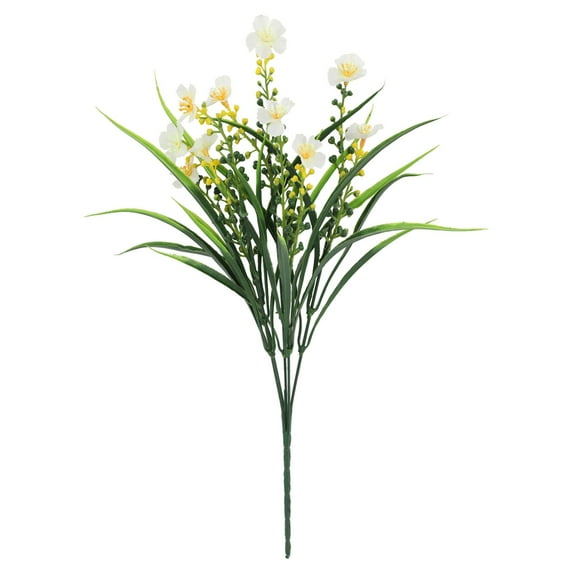 Nanoei Artificial Flowers Indoor, Oncidium Artificial Flower Bundles: Faux Outdoor Plants for Hanging Planters & Farmhouse Decor | Fade-Resistant Pe Material White