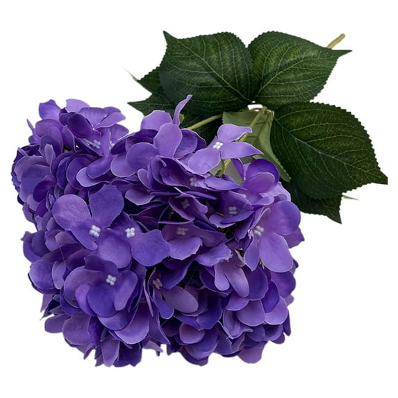 Nanoei Artificial Hydrangea Flowers, Large Silk Hydrangeas Bouquet, Wedding Centerpiece for Home Kitchen Table Decor Dark Purple
