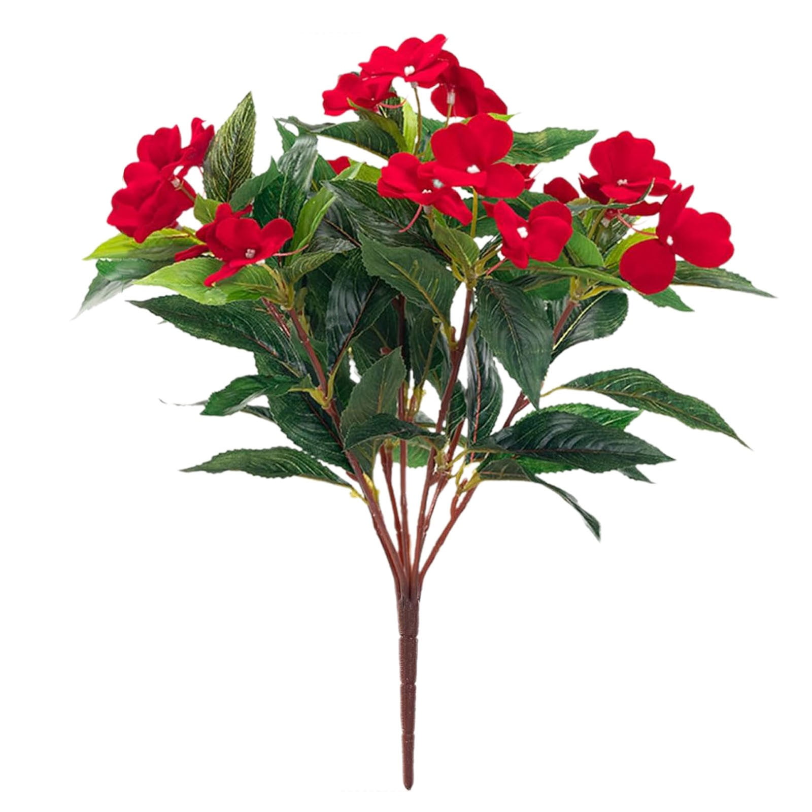 Nanoei Artificial Impatiens Flowers Bouquet, Realistic 5-Pc Faux Plants ...