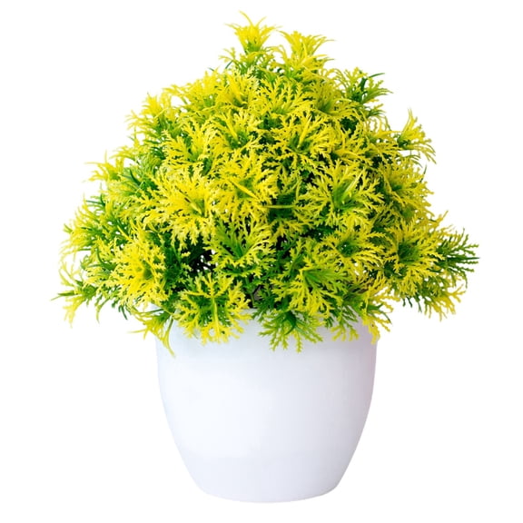Nanoei Artificial Jasmine Bonsai Potted Plant - Lifelike Ornamental for Home Tabletop Decor, Realistic Artificial Plant for Interior Decoration, No Maintenance Required Yellow