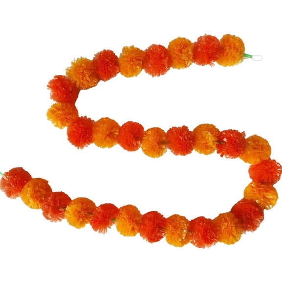 Nanoei Artificial Marigold Garland, Autumn Flower String Decor for Weddings Birthday Christmas Diwali, Festive Party Celebration Garland Multicolor