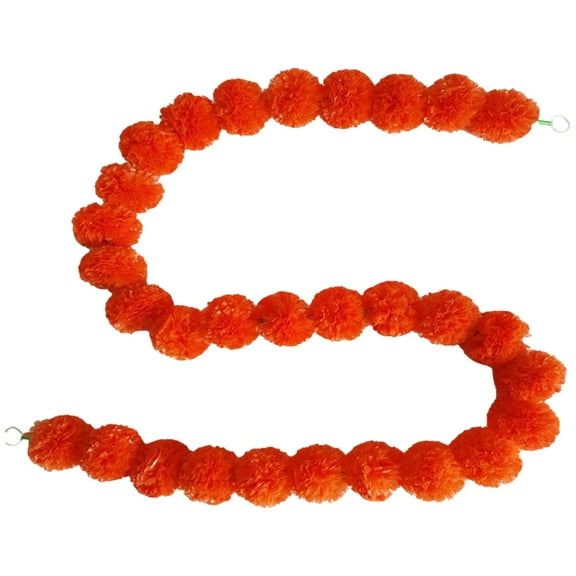 Nanoei Artificial Marigold Garland, Autumn Flower String Decor for Weddings Birthday Christmas Diwali, Festive Party Celebration Garland Red