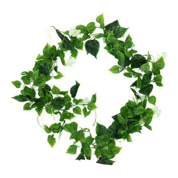 Nanoei Artificial Morning Glory Vine, Cloth Material, Flexible Bendable, Outdoor Hanging Flowers for Bouquet Decor, 1 Piece White
