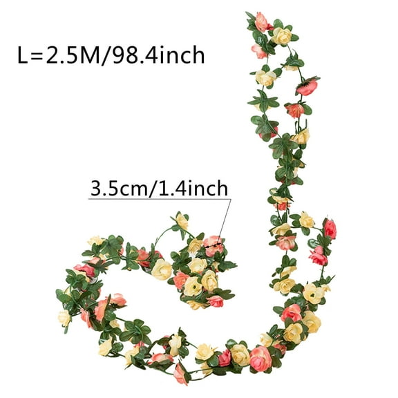 Nanoei Artificial Peony Garland Spring Floral Wedding Home Décor, Faux Silk Flower Vine for Door Wall Mantle Romantic Boho , Artificial Vine Flowers Beige