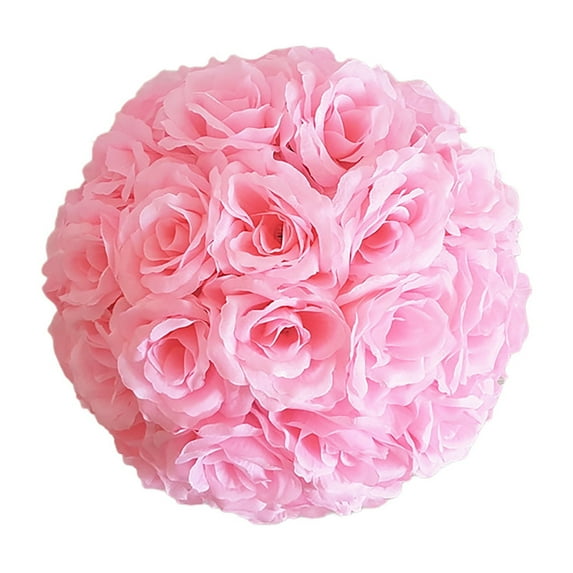 Nanoei Artificial Rose Flower Ball, Realistic Fake Floral Decor for Table Vase Wedding Party, Plastic Faux Flowers, Bulk Home Decor Pink1