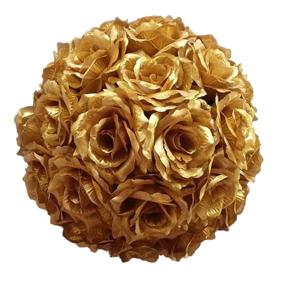 Nanoei Artificial Rose Flower Ball, Realistic Fake Rose Decor for Wedding Centerpiece Home Garden, Plastic Faux Flowers in Bulk, 6In (1Pcs) Brown