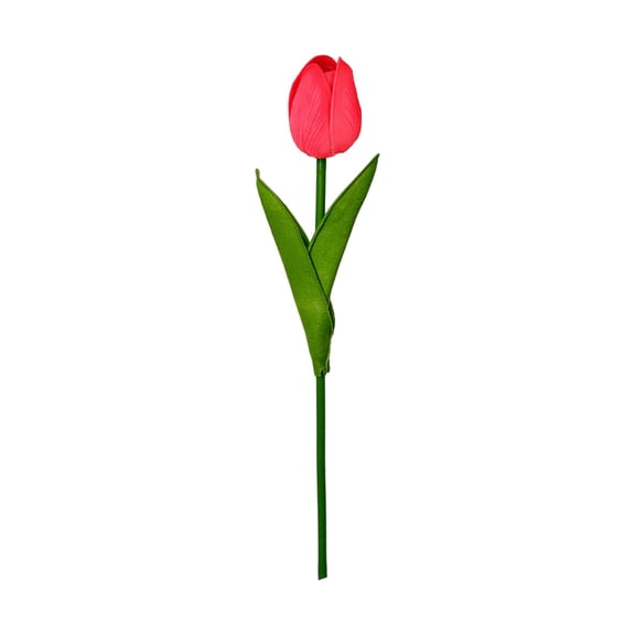 Nanoei Artificial Tulip Flower Bouquet - Realistic Decorative Centerpiece for Living Room, Dining Table, Wedding, Photography, No Maintenance, Fade Resistant Red