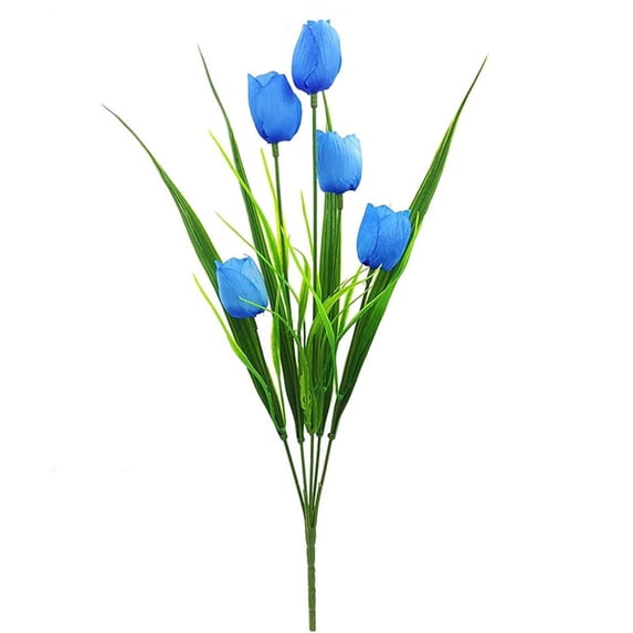 Nanoei Artificial Tulip Flowers, Realistic Fake Flowers for Home Decor, Wedding Centerpiece, Wreath, Vase Filler, Plastic Greenery Plants for Indoor Decor, 1Pcs (Blue)