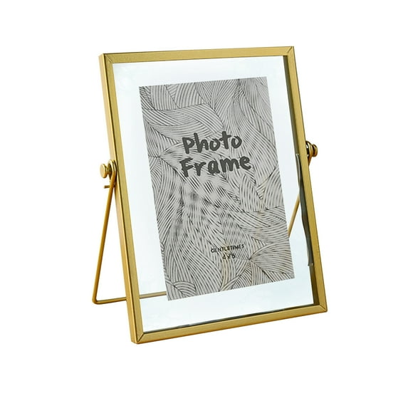 Nanoei Creative Handmade Diy Picture Frame Dry Flower Specimens 4, Diy Pressed Flower Frame Kit, Modern Glass Shadow Box for Botanical Art, Home & Office Wall Decor (4X6 Inch) Gold2